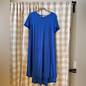 LuLaRoe Royal Blue Pocket Midi Dress